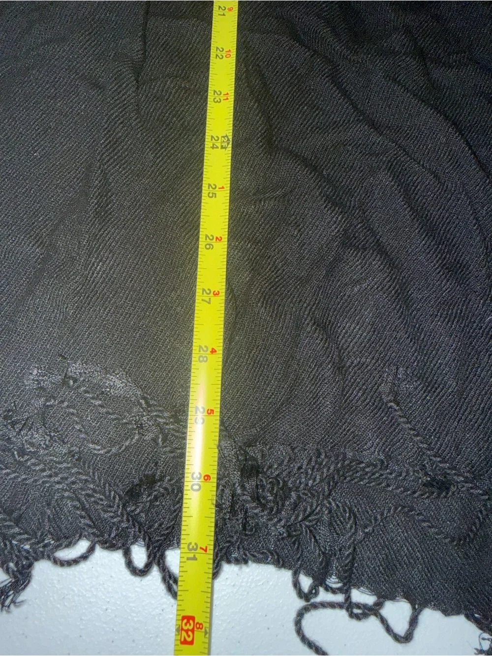 pashmina black fringe